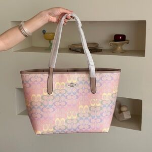 Coach Rainbow Color Shopping Bag Handbag